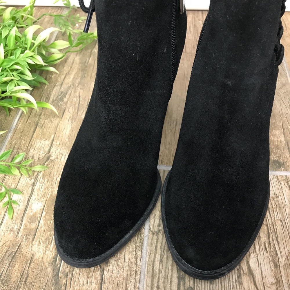 Jessica Simpson side lace bow black suede bootie 6 - Picture 4 of 7